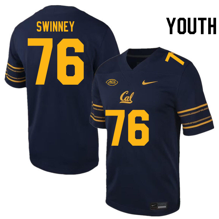 Youth #76 Bastian Swinney California Golden Bears ACC Conference College Football Jerseys Stitched S